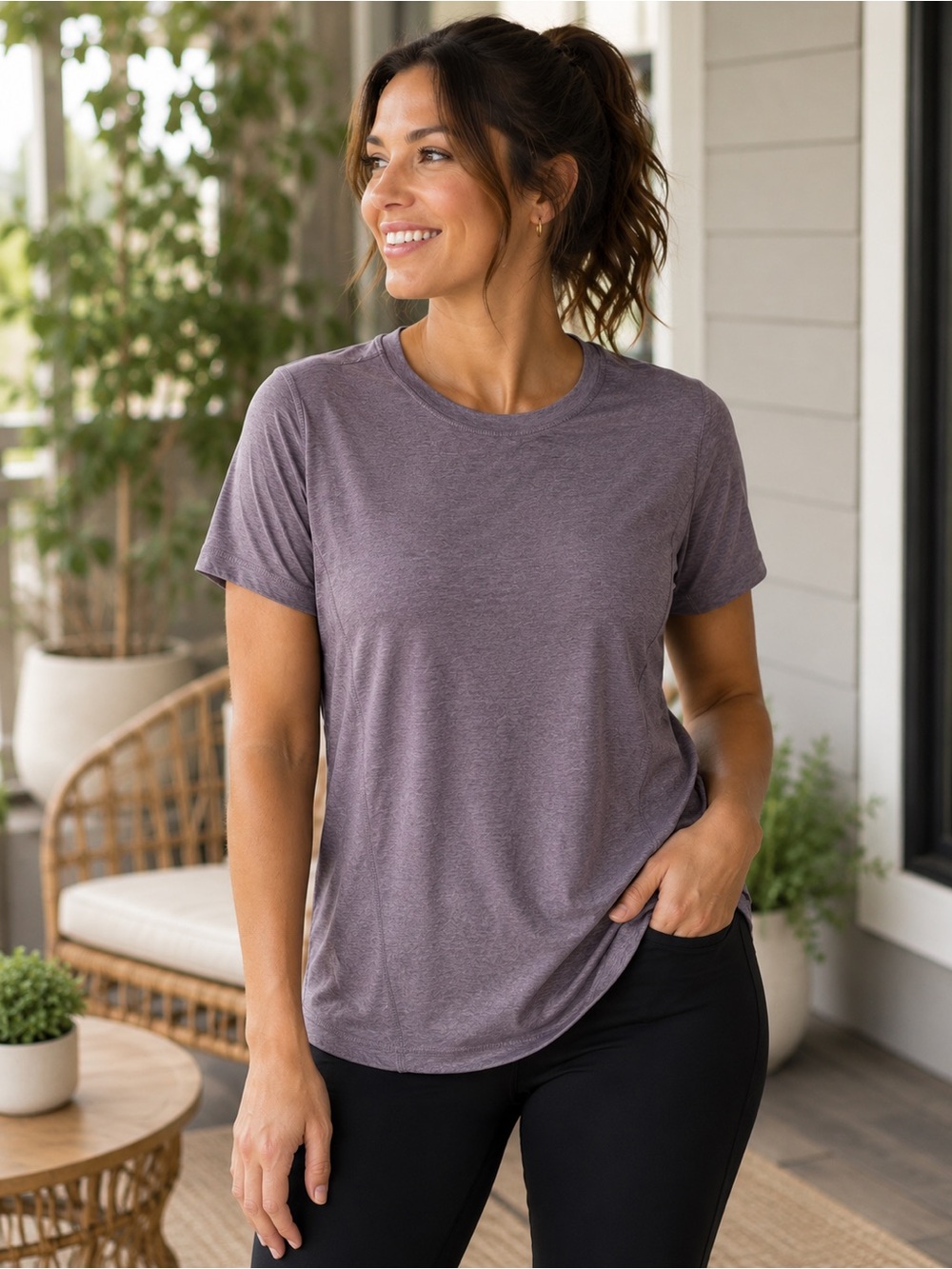 Mondetta Outdoor Project Heathered Purple Performance Tee -Women’s XL